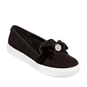 Liz Claiborne Women's EUCBlack Vegan Suede Bow Y2K Chunky Platform Sneakers 10